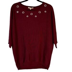 Retrology Rosewood Round Rivet Sweater Blouse top Sz S NWT
